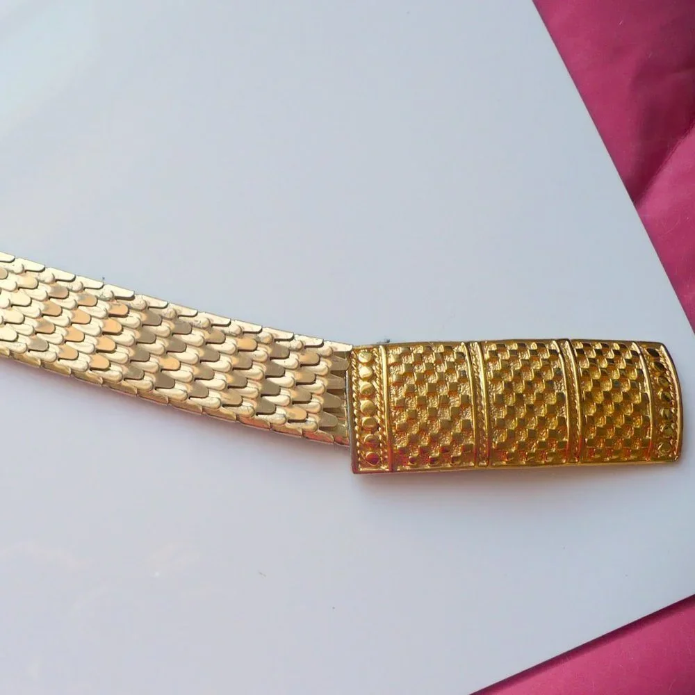 ❤️  Vintage Gold Stretch Elastic Fish Scale Belt - Picture 6 of 7